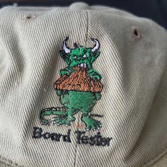 VTG Hewlett Packard Board Tester Embroidered Monster Baseball Cap Khaki One Size - Picture 2 of 8